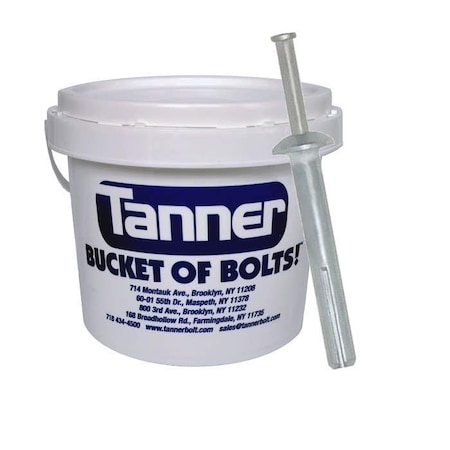 Tanner Nail Anchor, 1/4" Dia., 2-1/2" L, Zamac Alloy / Carbon Steel Zinc TB-497